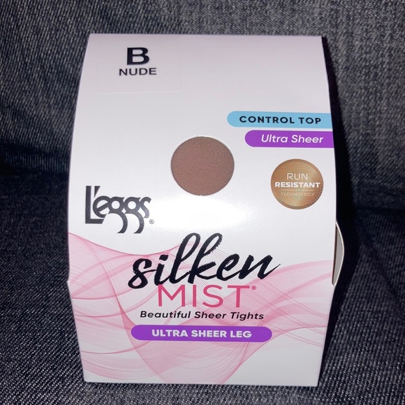 Women’s L’Eggs B Medium Nude Silken Mist Ultra Sheer Leg Tights One Pair New - Picture 2 of 8